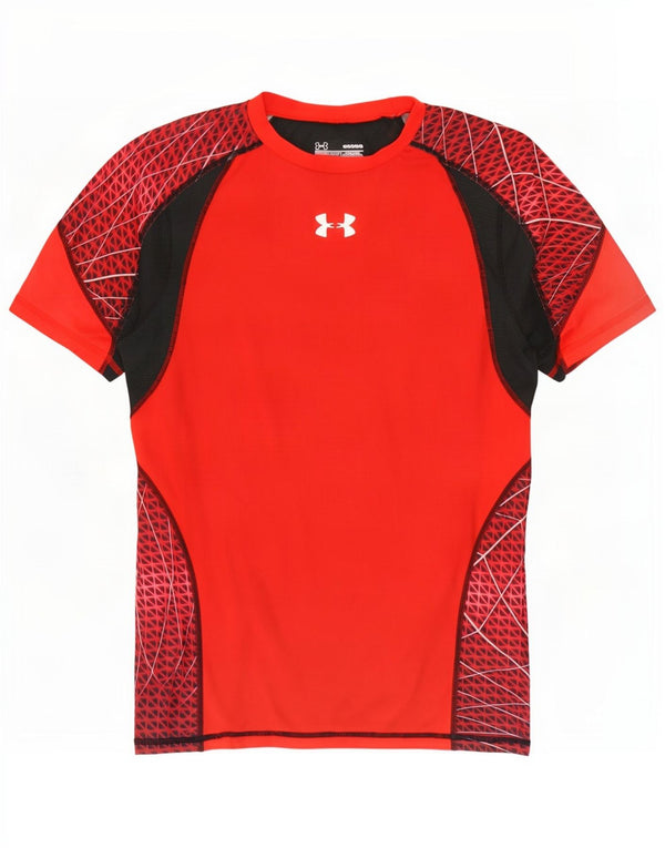 Under Armour T-Shirt Heat Gear Homme Large Rouge Colorblock