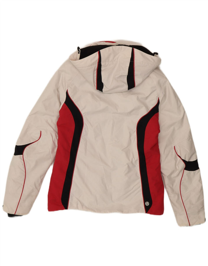 Colmar Veste de ski à capuche pour femme IT 42 Medium White Colourblock Sports