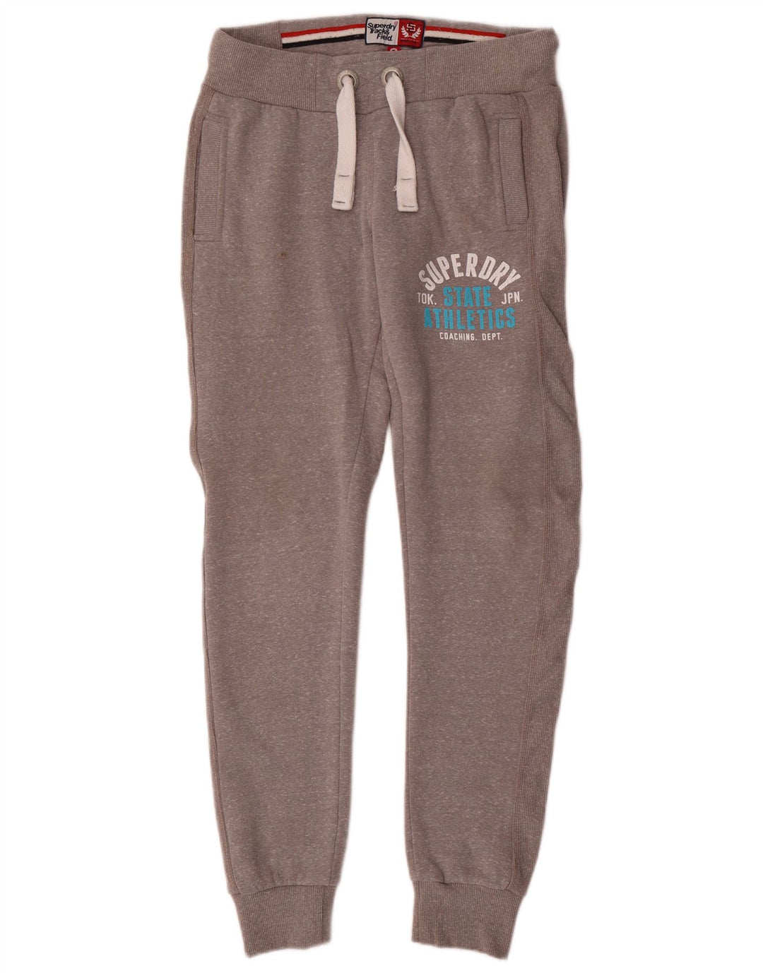 SUPERDRY Pantalon de Survêtement Graphique Homme Joggers Petit Gris Polyester