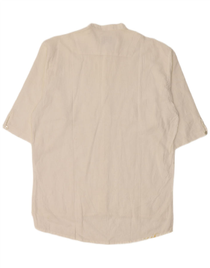 vintage Chemise pull à manches 3/4 pour hommes Blanc moyen