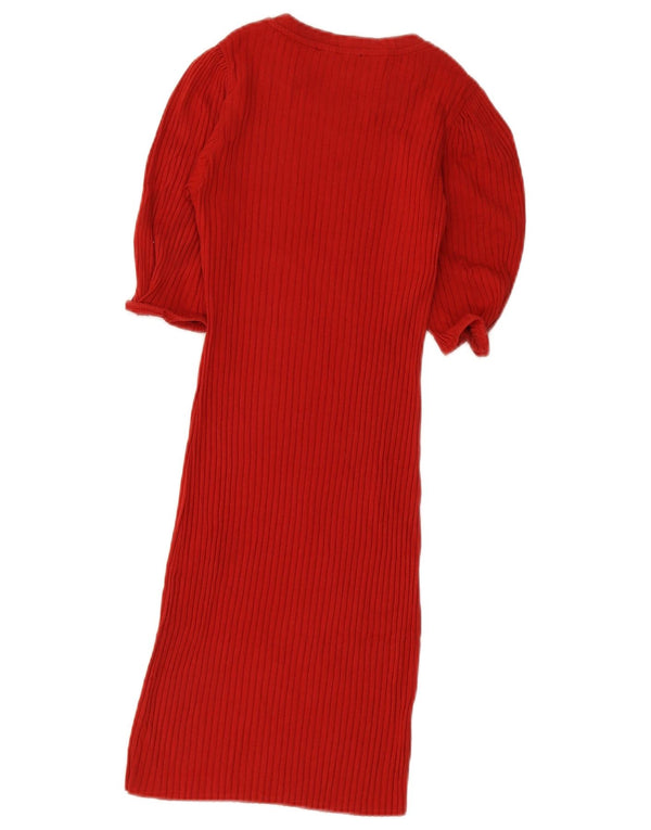 Zara Robe pull à manches courtes pour femme UK 8 Small Rouge