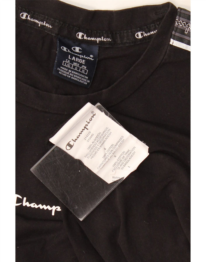 CHAMPION T-Shirt Graphique Homme Grand Noir Coton