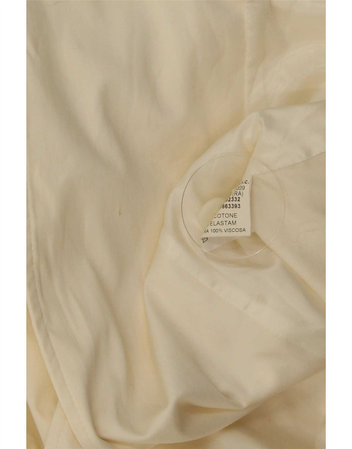 Germano Zama Veste blazer 1 bouton pour femme UK 8 Petit coton blanc