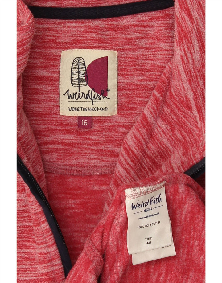Weird Fish Sweat-shirt à col zippé pour femme UK 16 Grand rouge moucheté