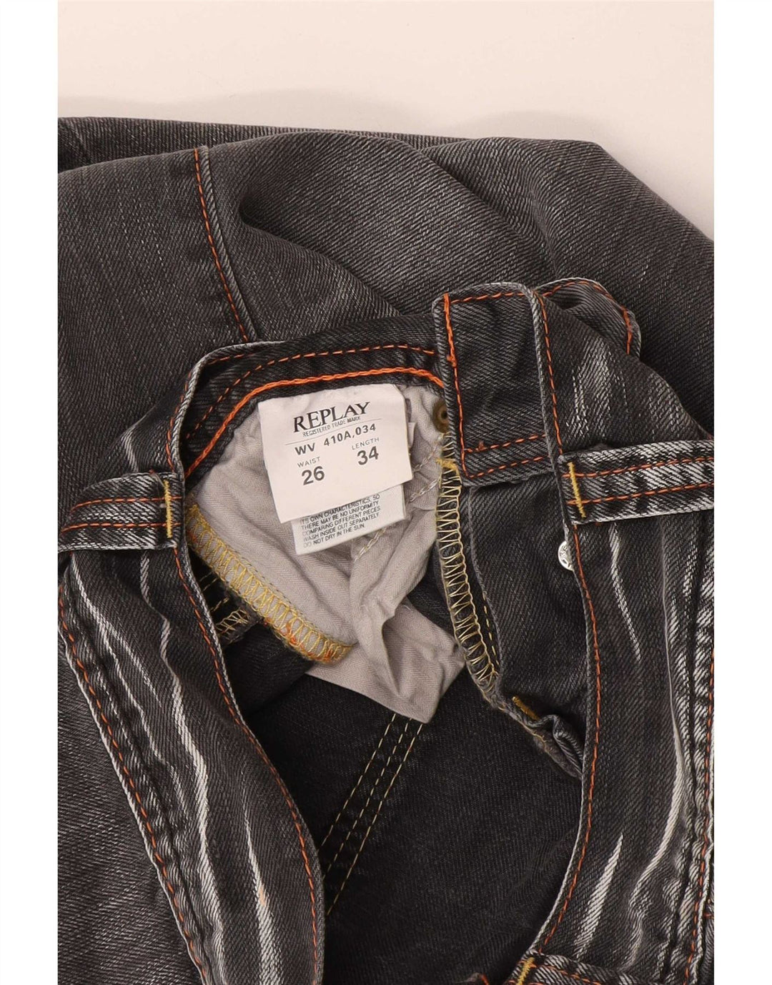 Replay Jean Bootcut Femme W26 L27 Gris Coton