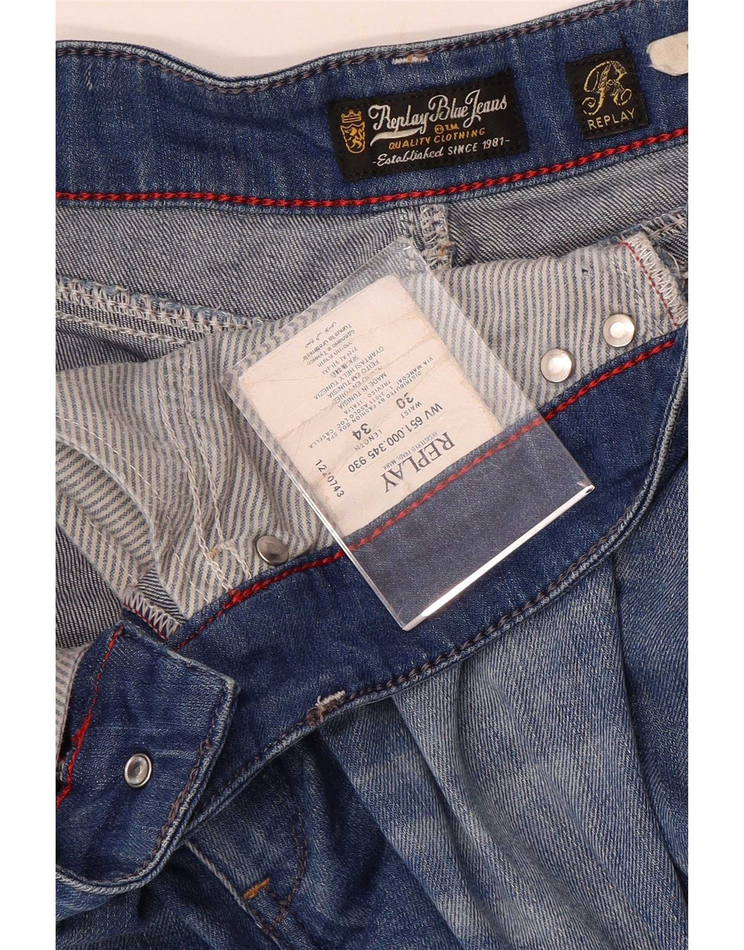 Replay Jean Slim Femme W30 L34 Bleu Coton