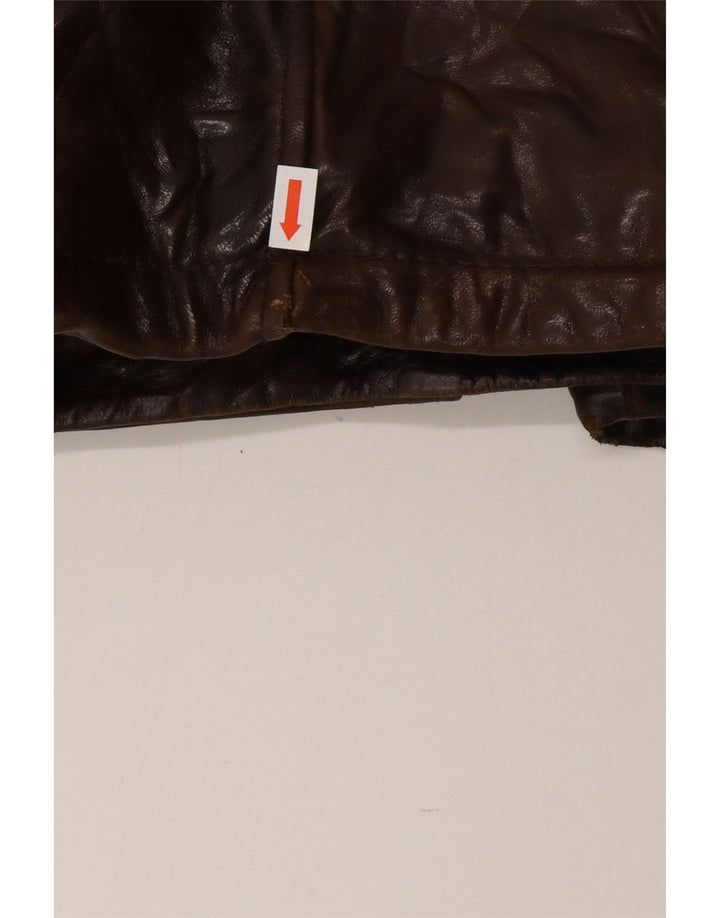 Veste en cuir homme vintage IT 54 2XL Cuir marron