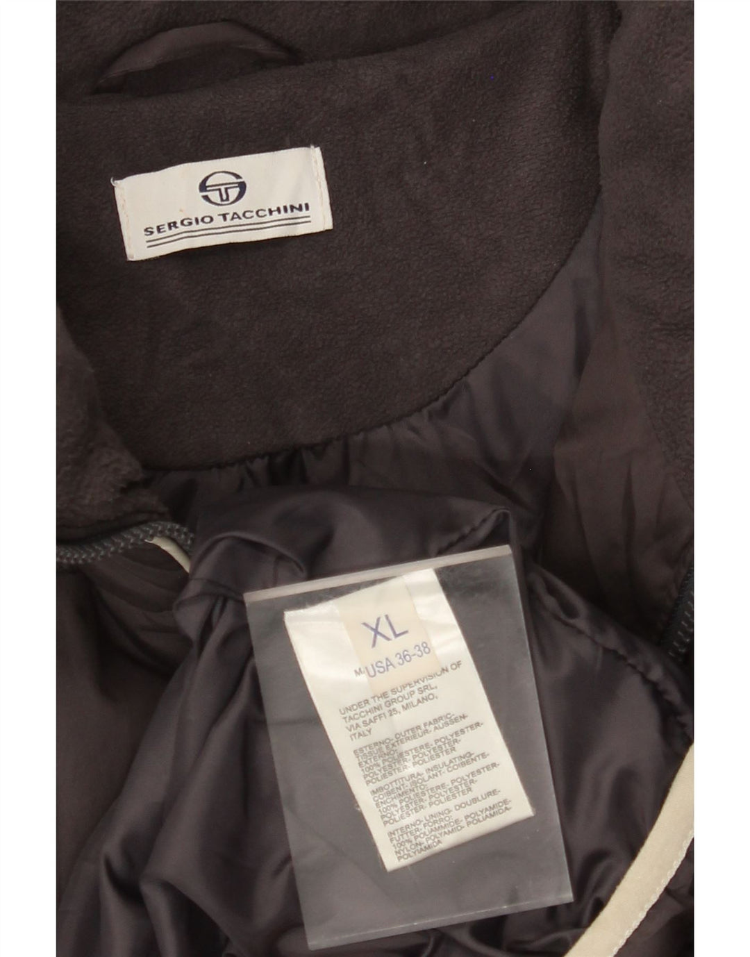 Sergio Tacchini Veste matelassée pour homme UK 42 XL Gris Colorblock Polyester