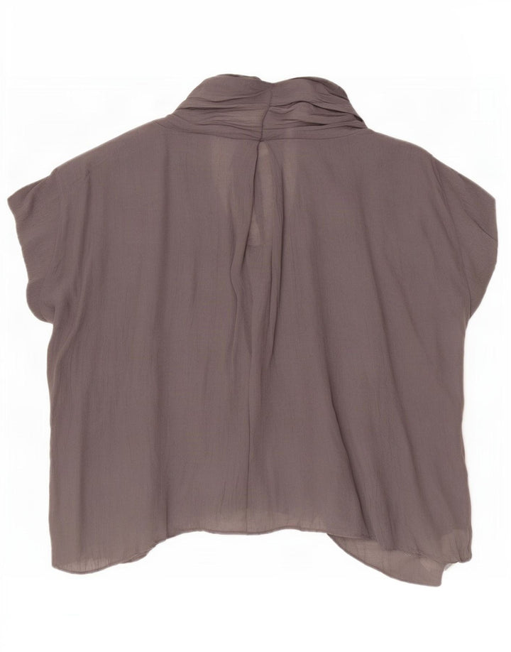 Calvin Klein Jeans Haut chemisier transparent surdimensionné pour femme UK 10 Petit Gris