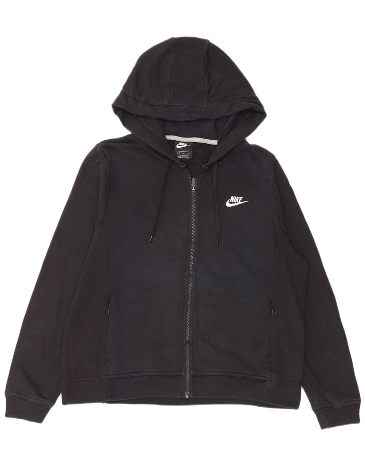 NIKE Pull à capuche zippé pour femme UK 16 Grand coton noir