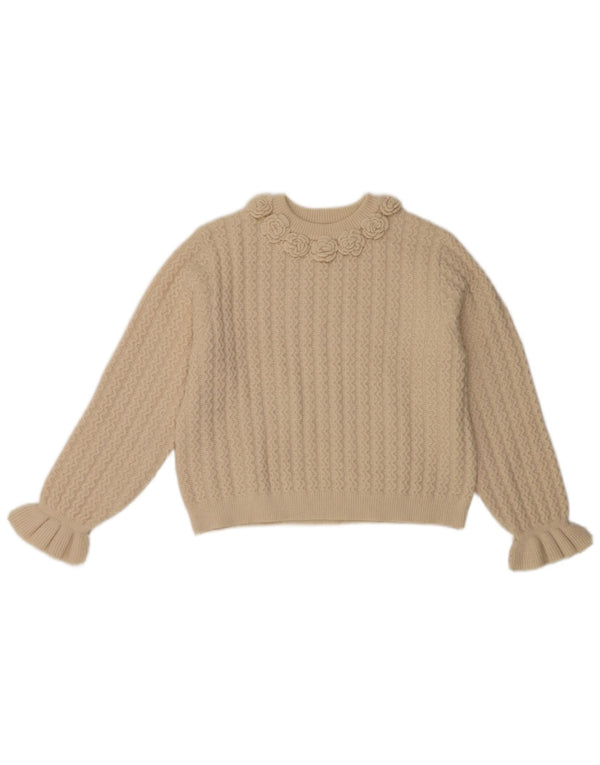 Zara Pull ras du cou pour fille 13-14 ans Beige Floral