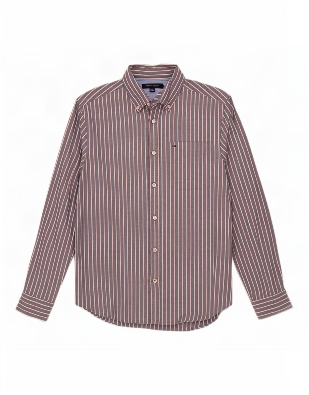 Tommy Hilfiger Chemise Homme Petit Gris Coton à Rayures