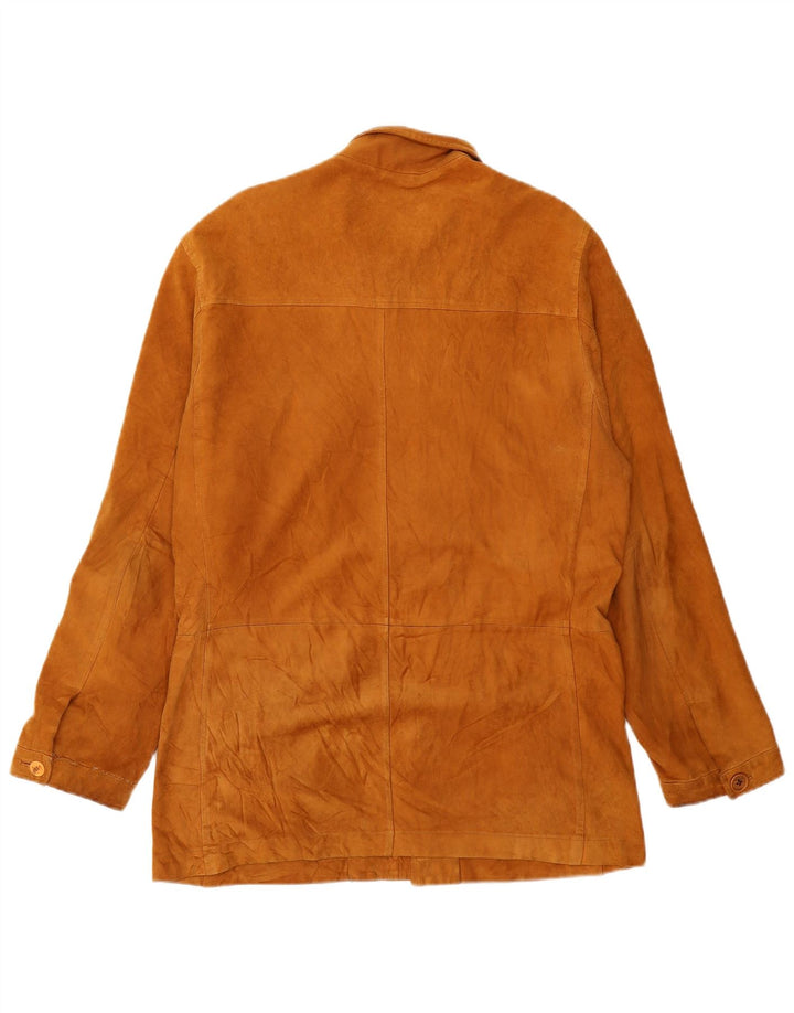 VINTAGE Veste en Daim Homme IT 50 Grand Cuir Beige