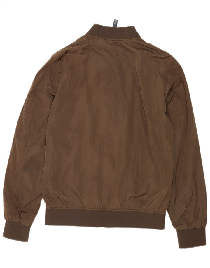 ZARA Veste Bomber Homme UK 38 Marron Moyen Polyester