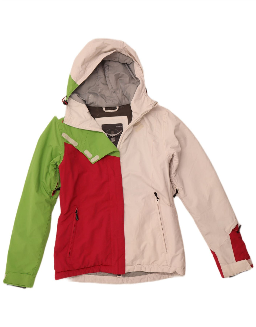 CHIEMSEE Veste coupe-vent à capuche pour femme UK 6 XS Blanc Colorblock