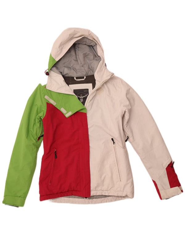CHIEMSEE Veste coupe-vent à capuche pour femme UK 6 XS Blanc Colorblock