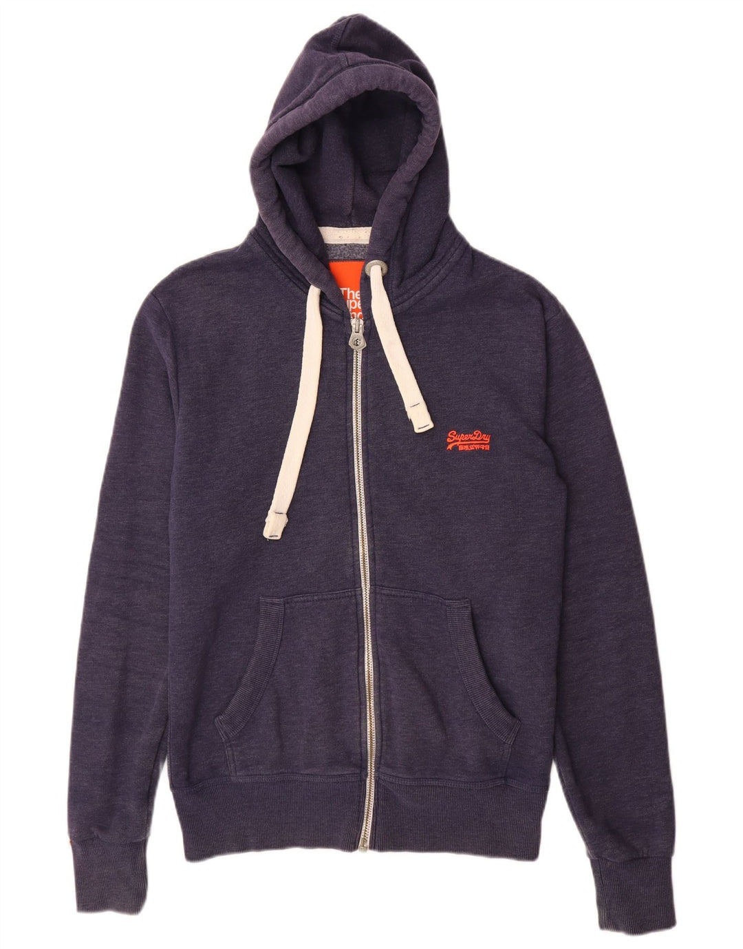 Superdry Pull à capuche zippé en coton bleu marine moyen