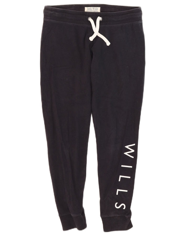 Jack Wills Pantalon de survêtement graphique pour femme Joggers UK 12 Bleu marine moyen