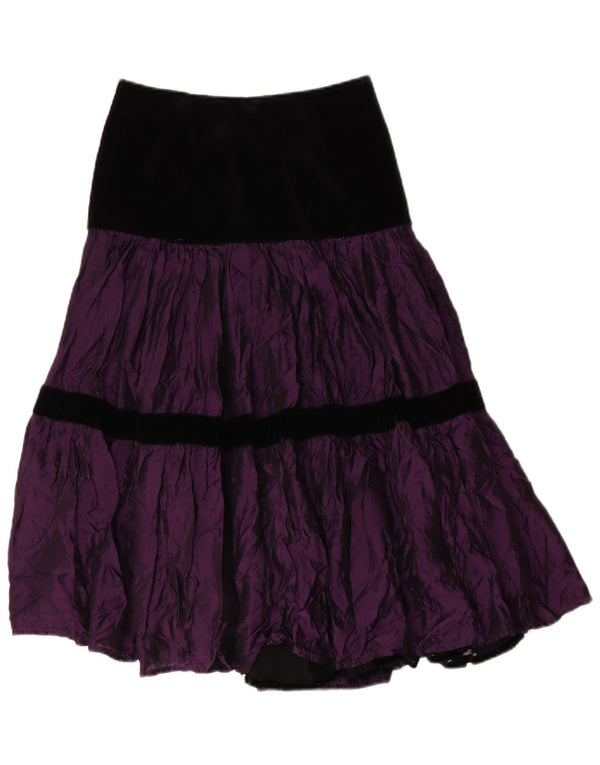 jupe à plusieurs niveaux femme vintage IT 42 Moyen W28 Violet Colourblock Polyester