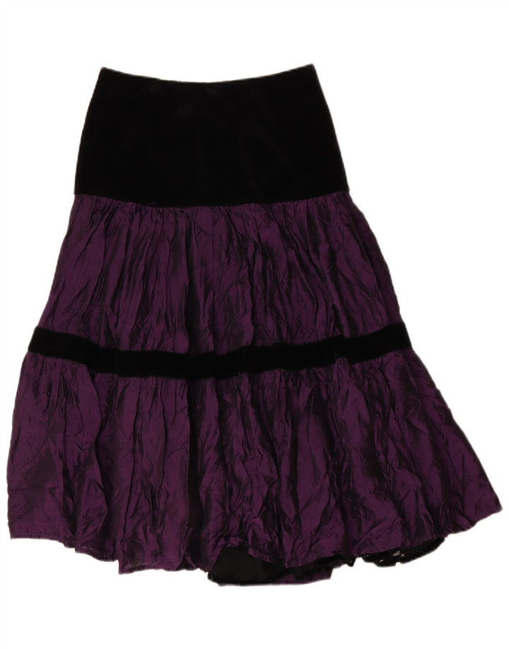 jupe à plusieurs niveaux femme vintage IT 42 Moyen W28 Violet Colourblock Polyester