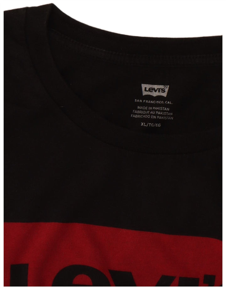LEVI'S T-Shirt Graphique Femme UK 18 XL Noir
