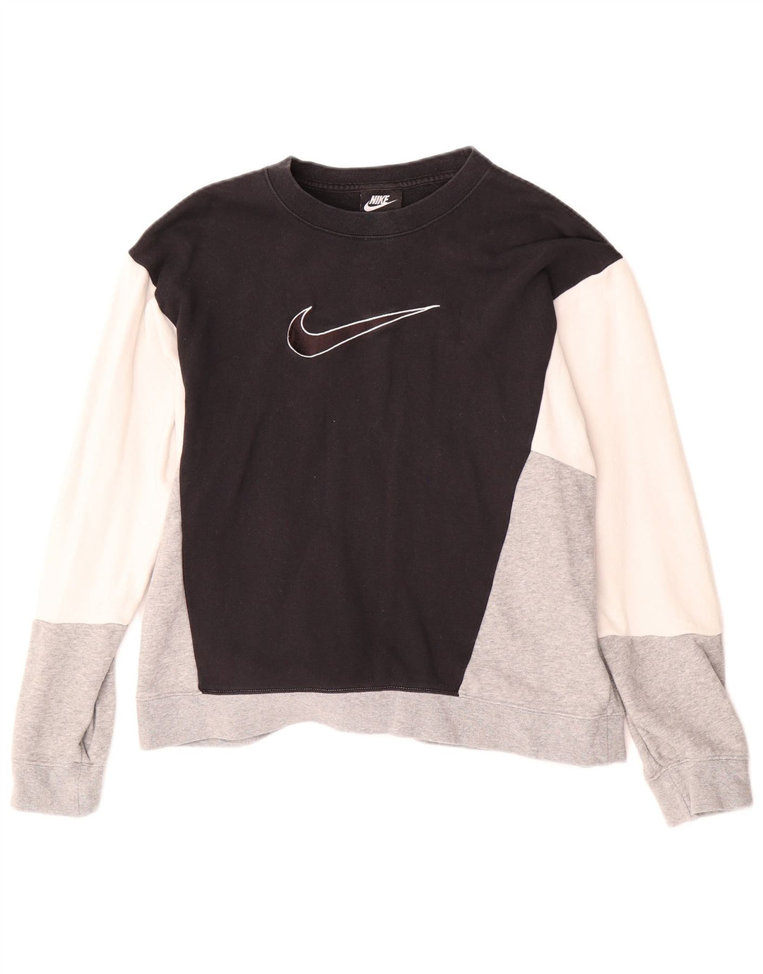 NIKE Pull surdimensionné pour femme UK 16 Grand Noir Colorblock