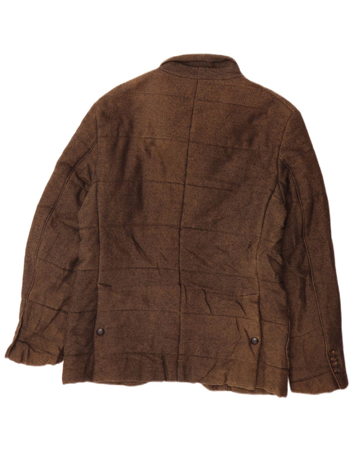 Massimo Dutti Veste matelassée pour homme EU 48 Marron moyen en coton moucheté