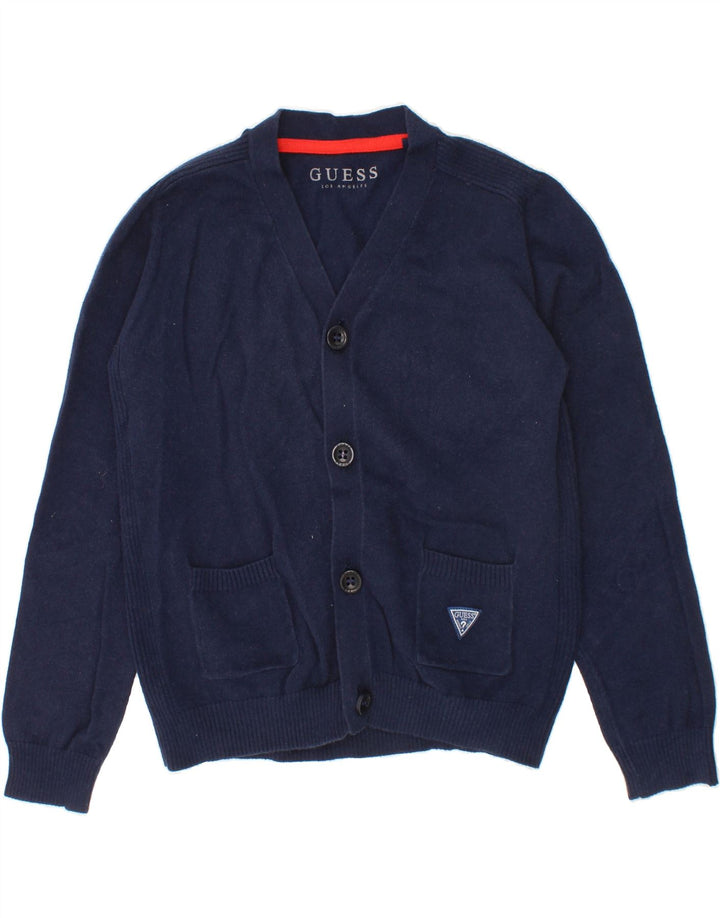 GUESS Boys Cardigan Sweater 5-6 Years Navy Blue Cotton Vintage Guess and Second-Hand Guess from Messina Hembry 
