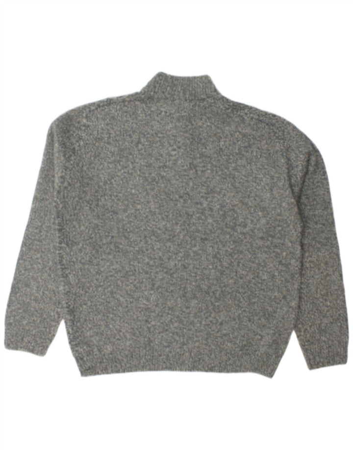 MARKS & SPENCER Pull coupe classique à col zippé pour homme XL Gris chiné