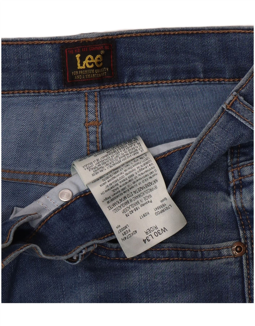 Lee Jean Slim Rider Femme W30 L34 Bleu Coton