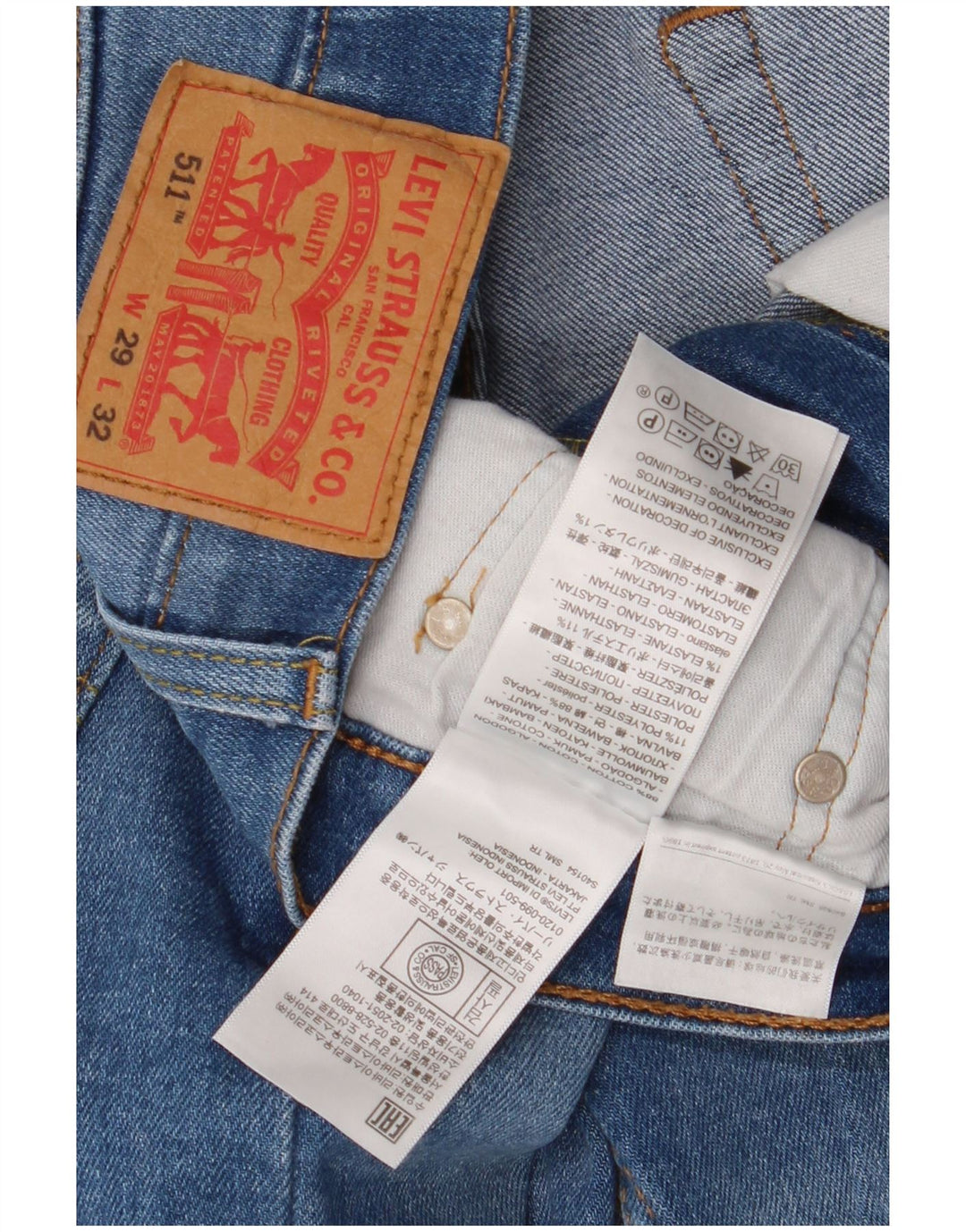 Levi's Jean Slim 511 Homme Bleu W29 L32 Coton