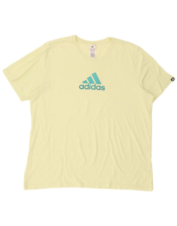 Adidas T-shirt graphique pour homme en coton jaune 2XL