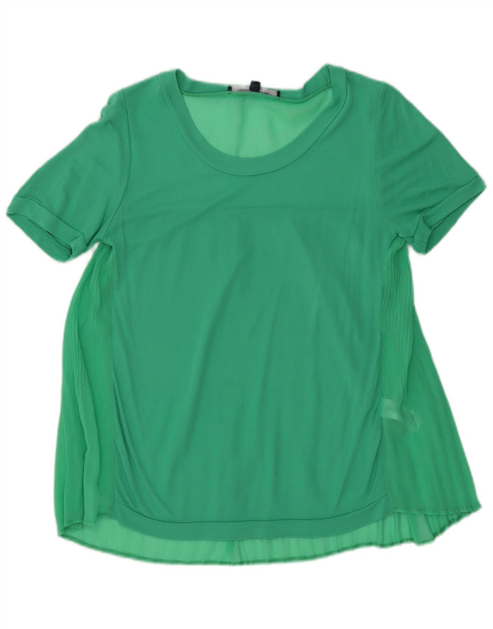 French Connection Haut Chemisier Femme UK 10 Petit Vert Viscose