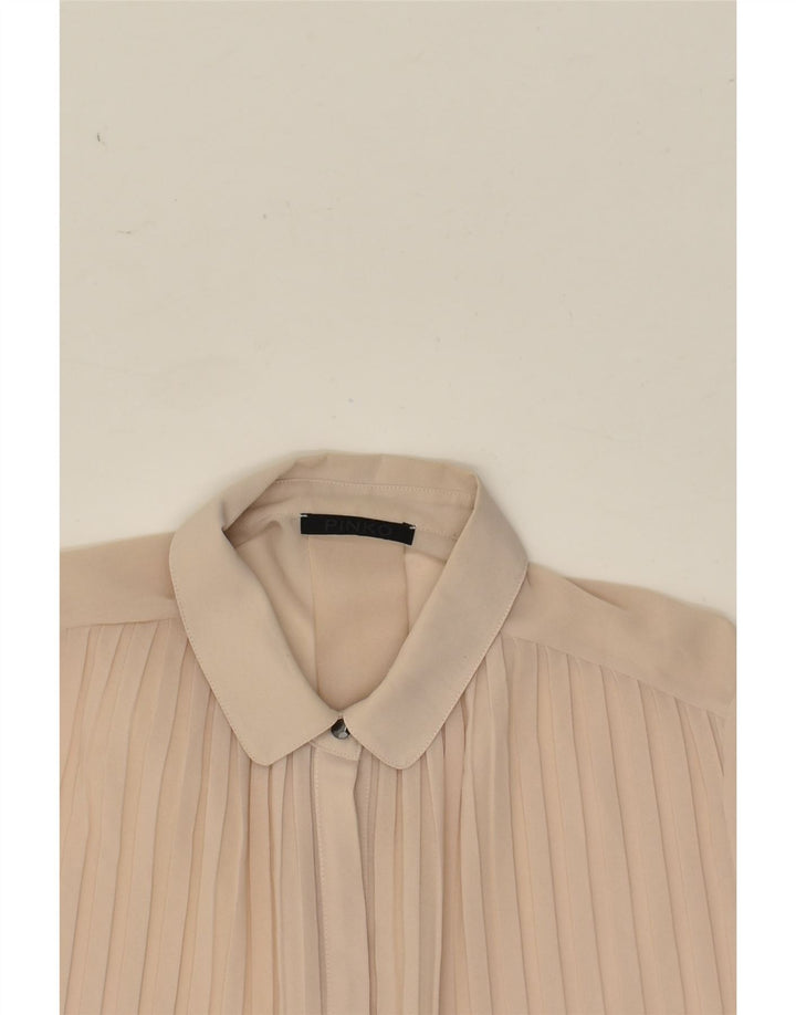 PINKO Chemisier surdimensionné transparent pour femme UK 10 Petit Beige