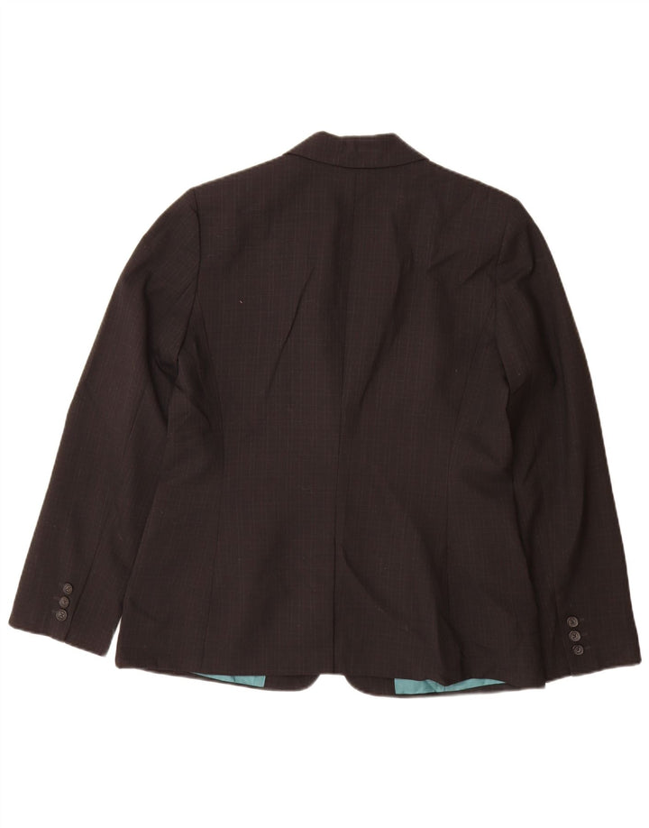 Calvin Klein Veste Blazer Femme UK 10 Petit Carreau Noir Polyester