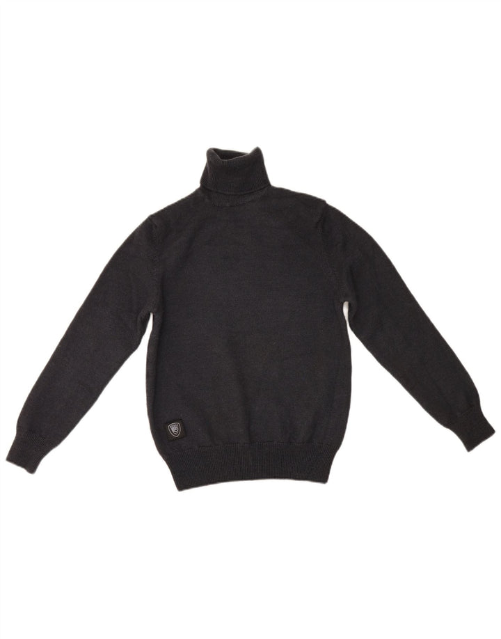 Blauer Pull col roulé pour femme UK 8 Petite laine grise