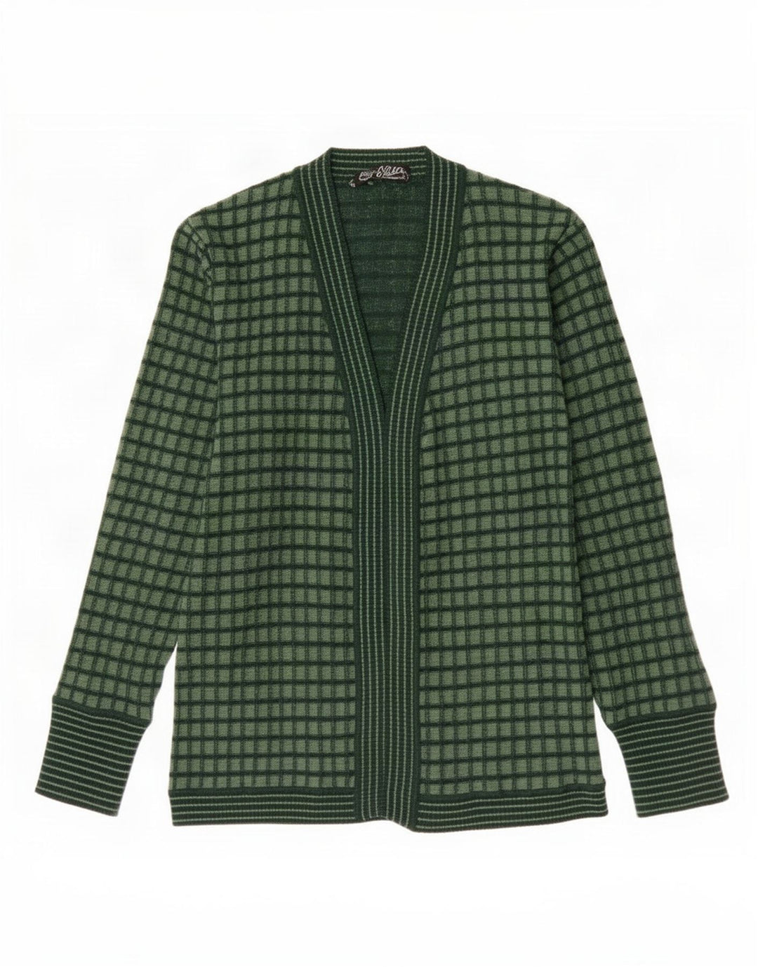 vintage Femme Cardigan Ouvert Pull IT 44 Medium Green Check
