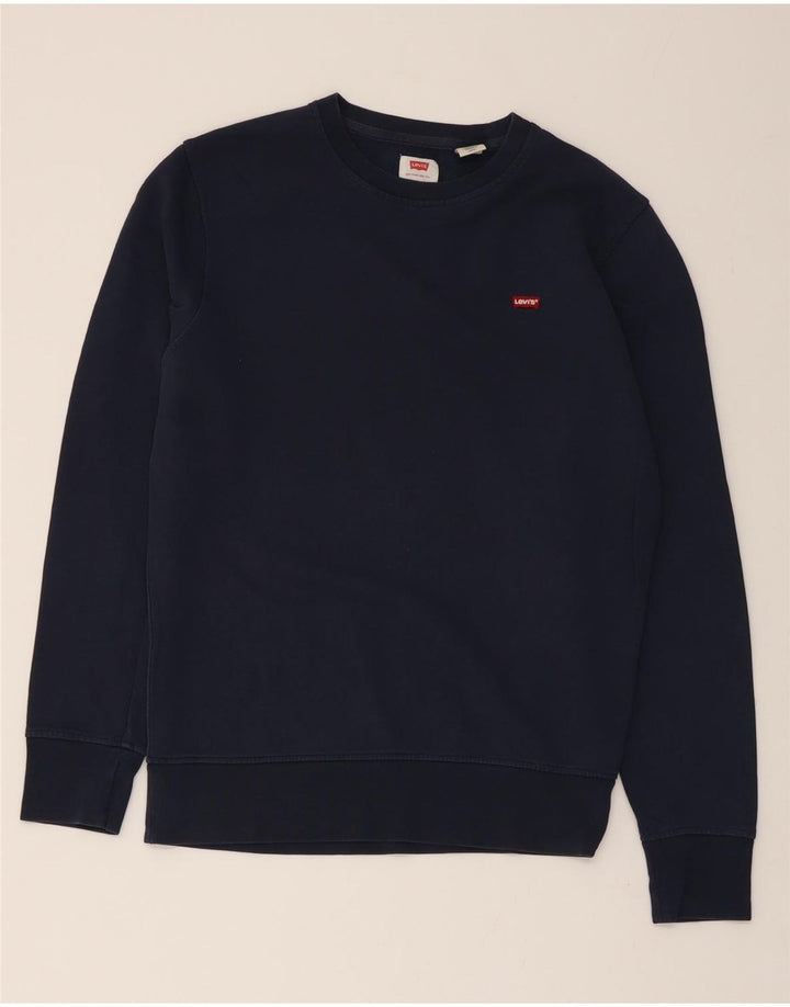 LEVI'S Mens Sweatshirt Jumper Small Navy Blue Cotton Vintage Levi's and Second-Hand Levi's from Messina Hembry 