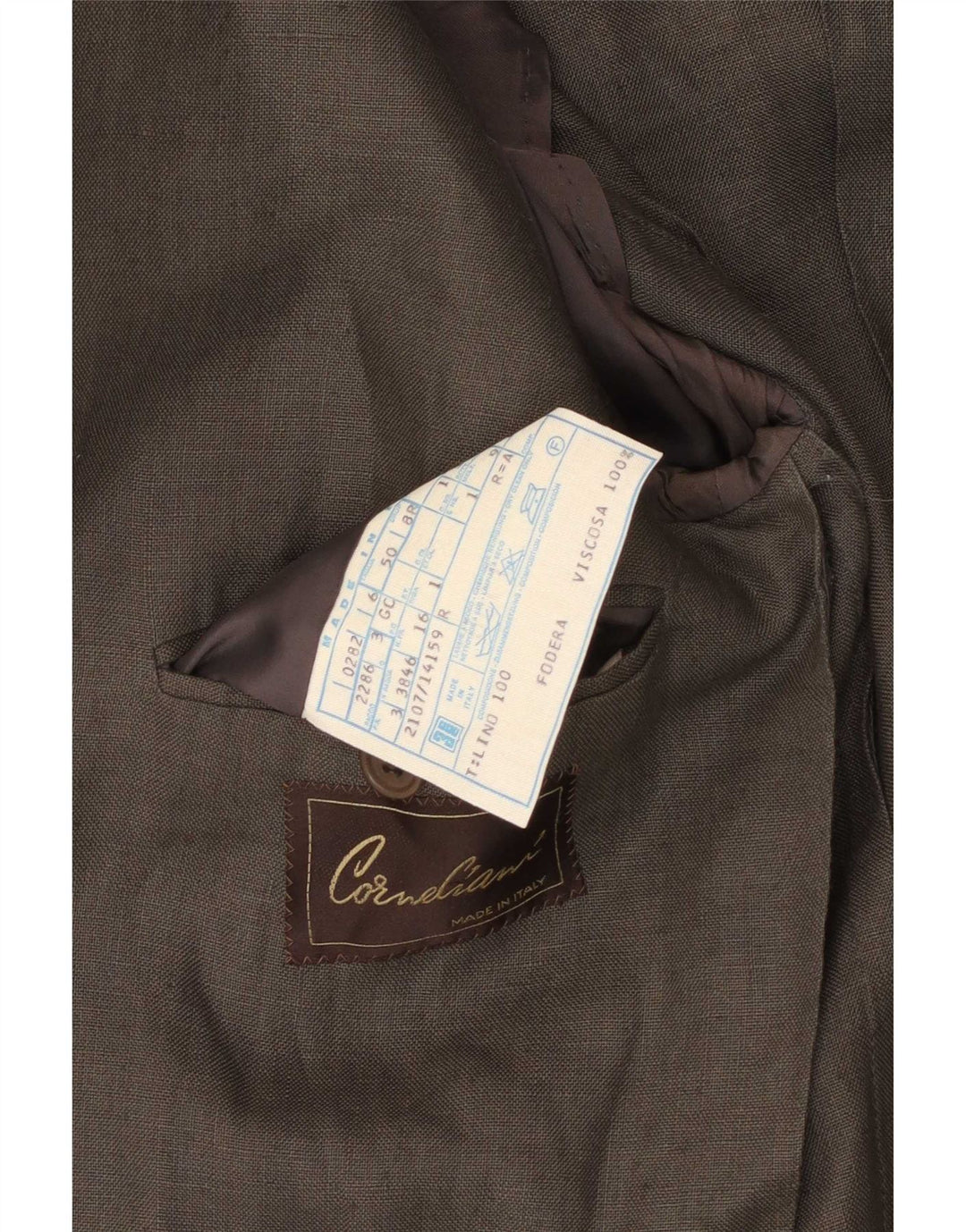 Corneliani Veste Blazer Double Boutonnage Homme IT 50 Grand Kaki Lin