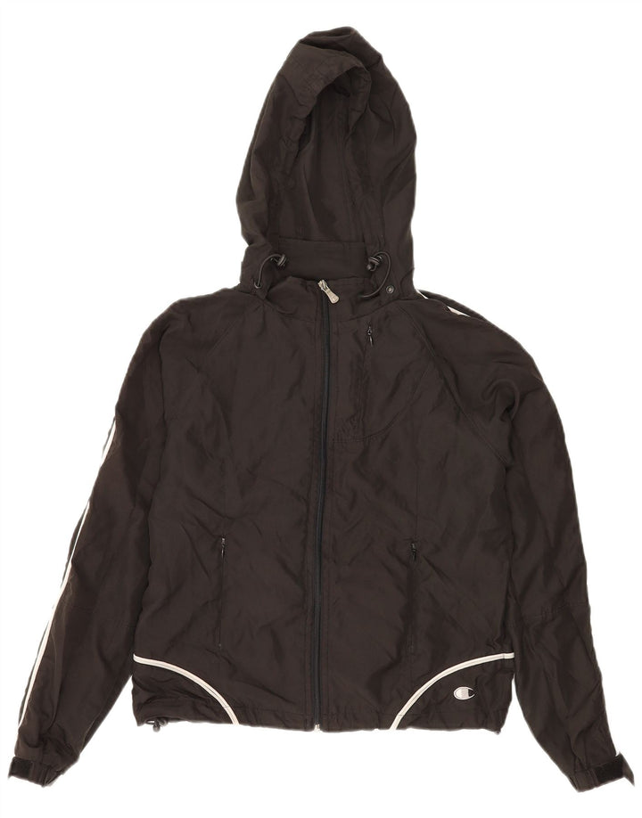 Champion Veste de Pluie à Capuche Fille 13-14 Ans Noir