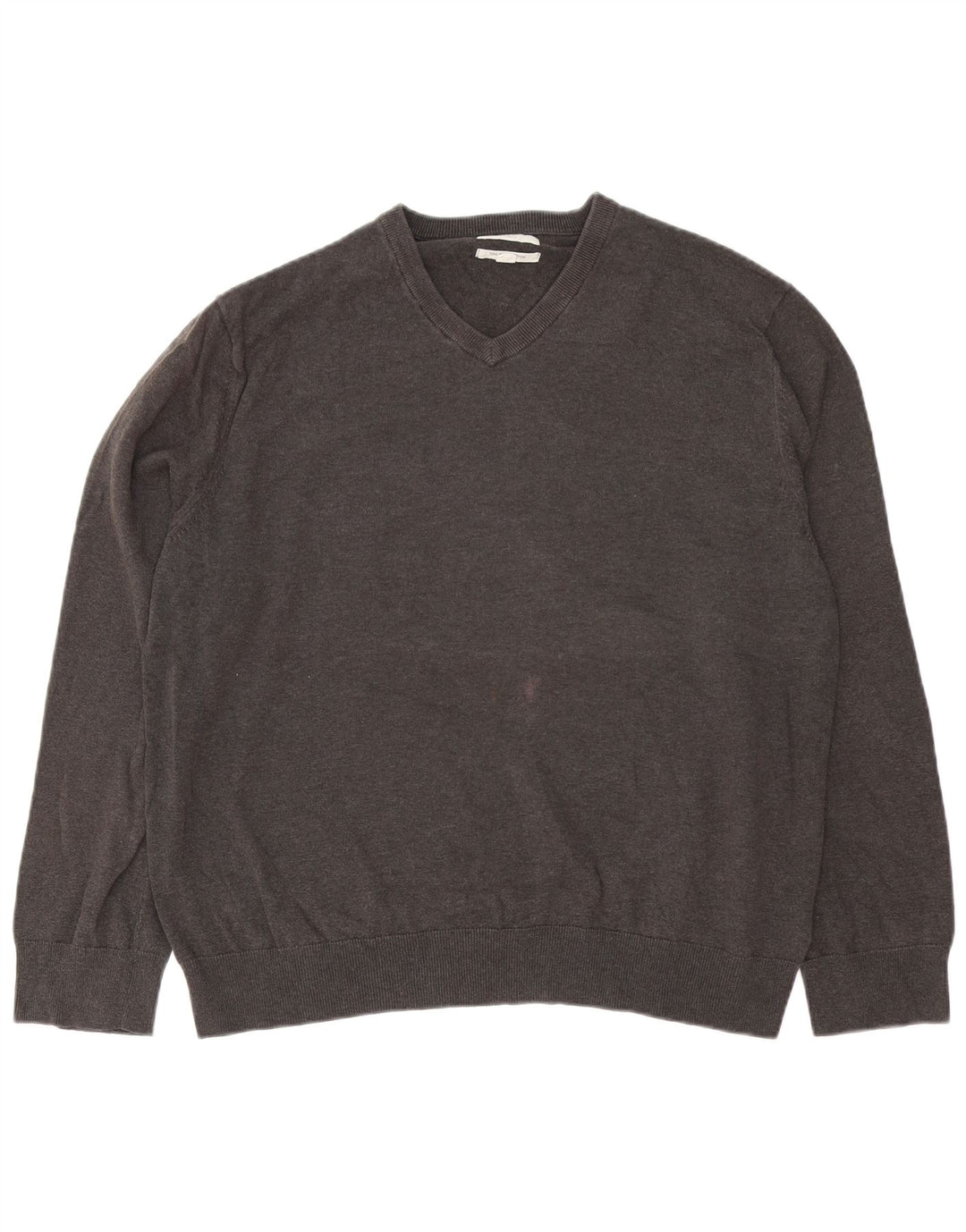 MARKS & SPENCER Pull col V pour homme 2XL Gris Coton