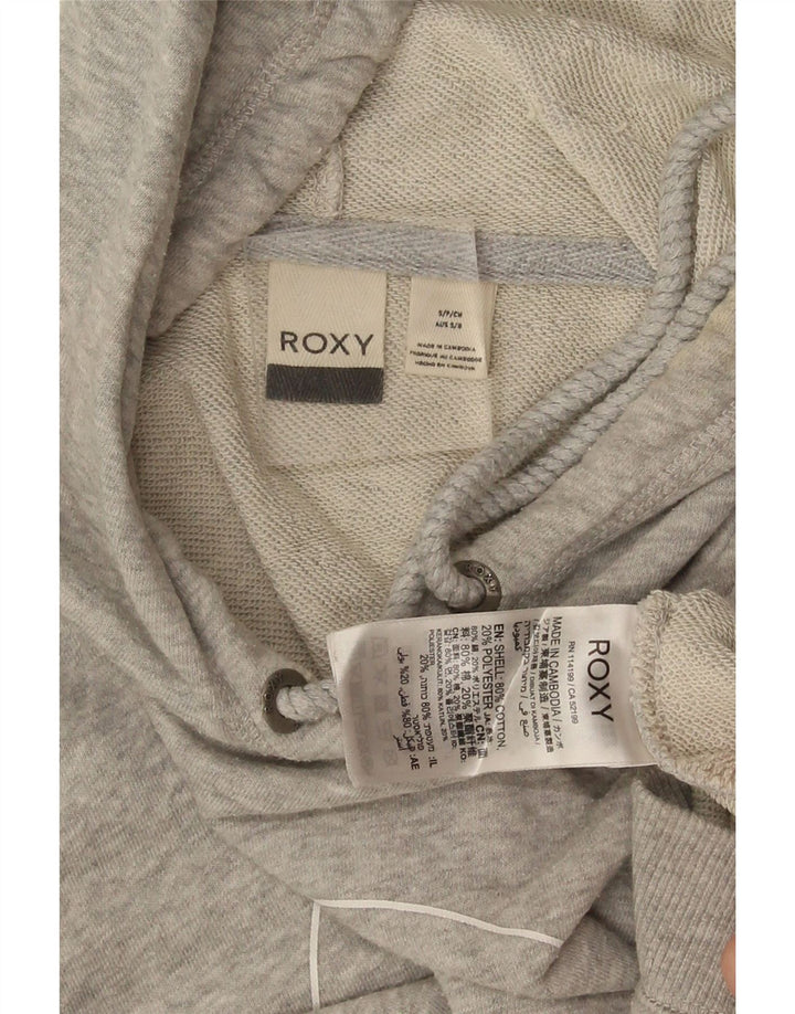 Roxy Pull à capuche graphique pour femme UK 10 Small Gris Coton