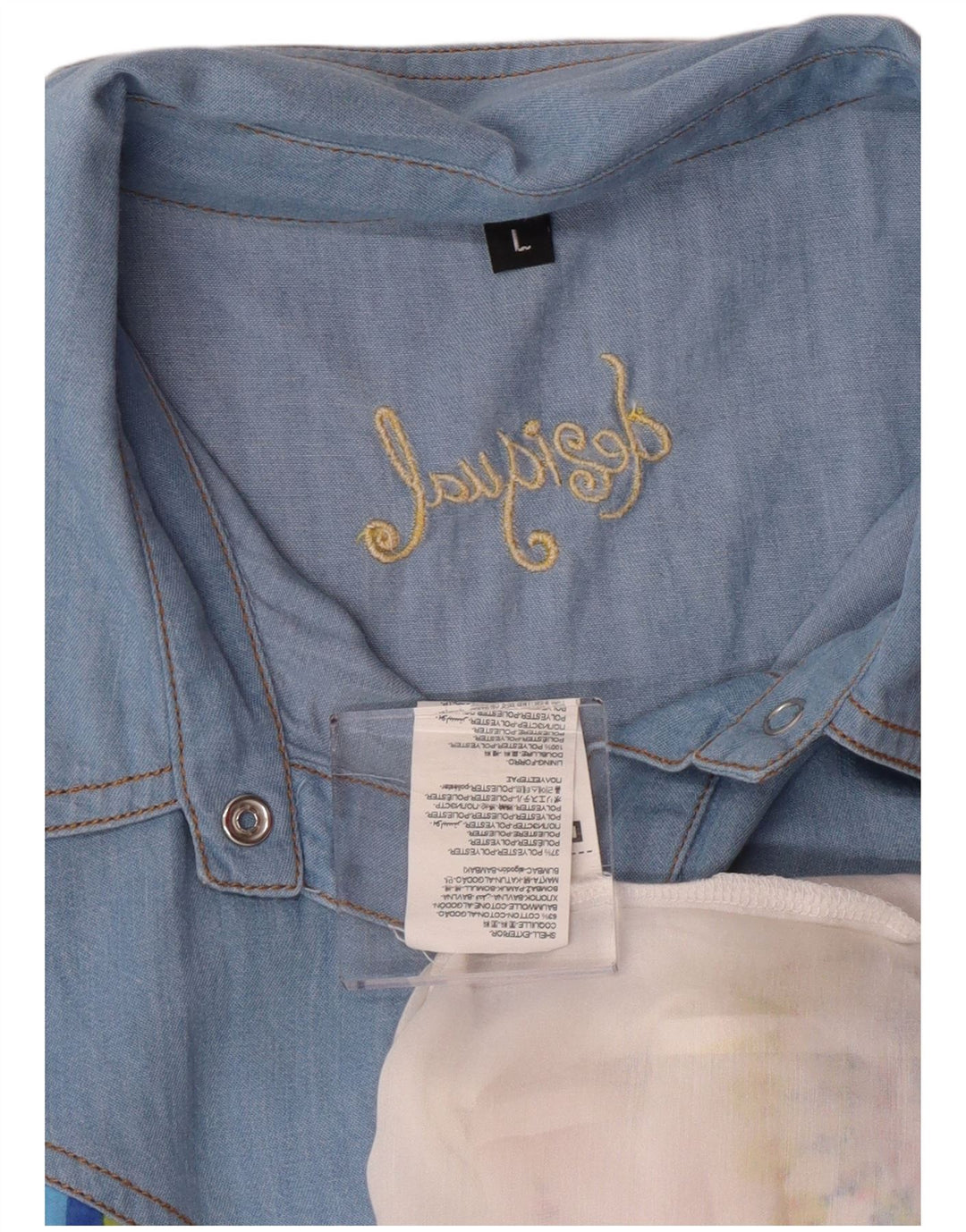 Desigual Femme Graphic Shirt Blouse UK 14 Large Multicolore Floral