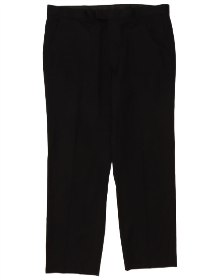 Marks & Spencer Pantalon de costume fuselé pour homme W38 L31 Noir Polyester Classique