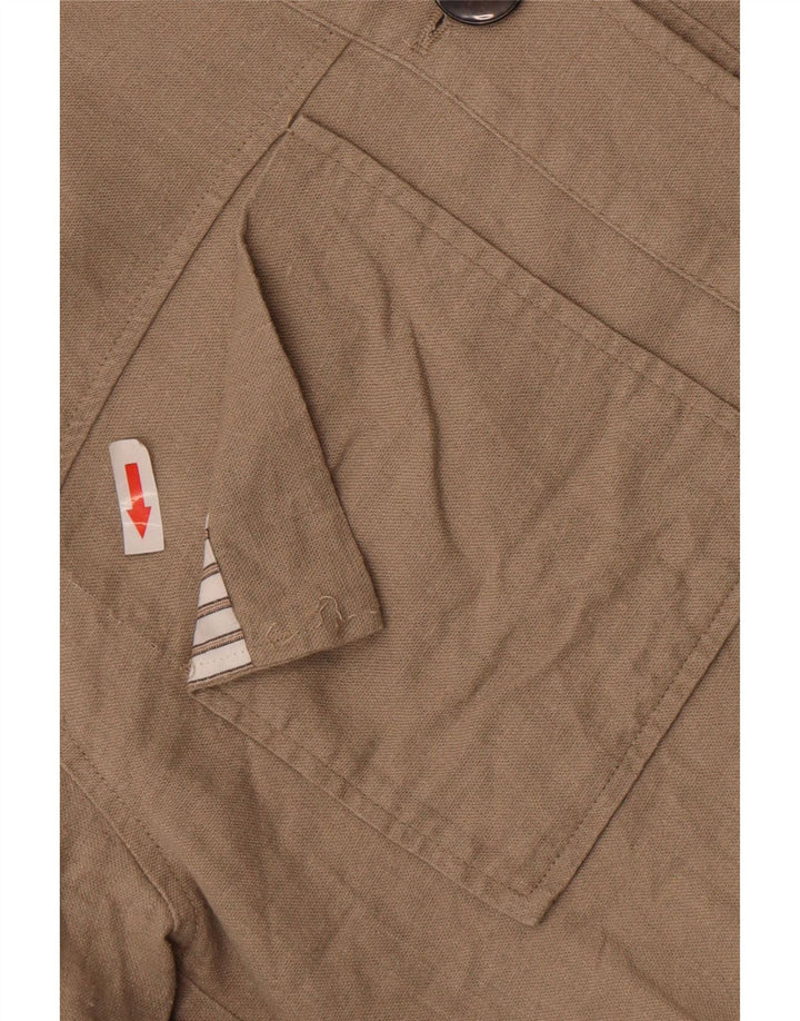 Zara Womens Crop Oversize Bomber Jacket UK 10 Petit Lin Beige