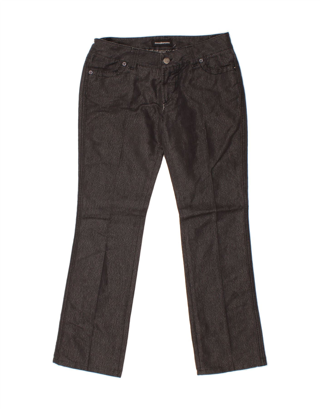 ROCCOBAROCCO Womens Straight Casual Trousers IT 42 Medium W30 L28  Black Vintage Roccobarocco and Second-Hand Roccobarocco from Messina Hembry 