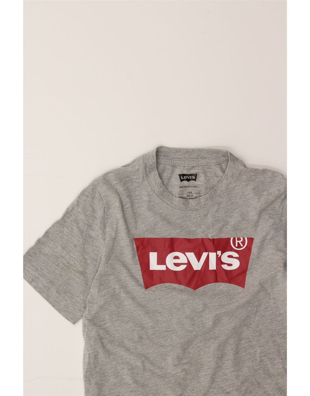LEVI'S Boys Graphic T-Shirt Top 13-14 Years Grey Cotton Vintage Levi's and Second-Hand Levi's from Messina Hembry 