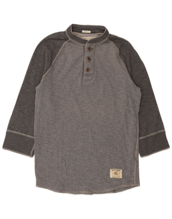 Abercrombie & Fitch Haut à manches 3/4 pour homme en coton gris grand