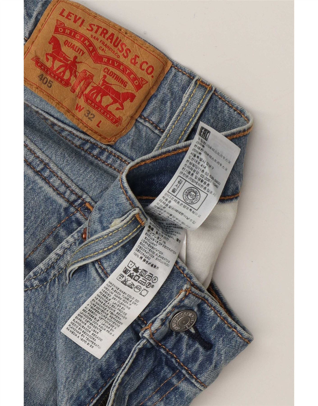 Levi's Short en Jean 405 W32 Homme Bleu Moyen Coton