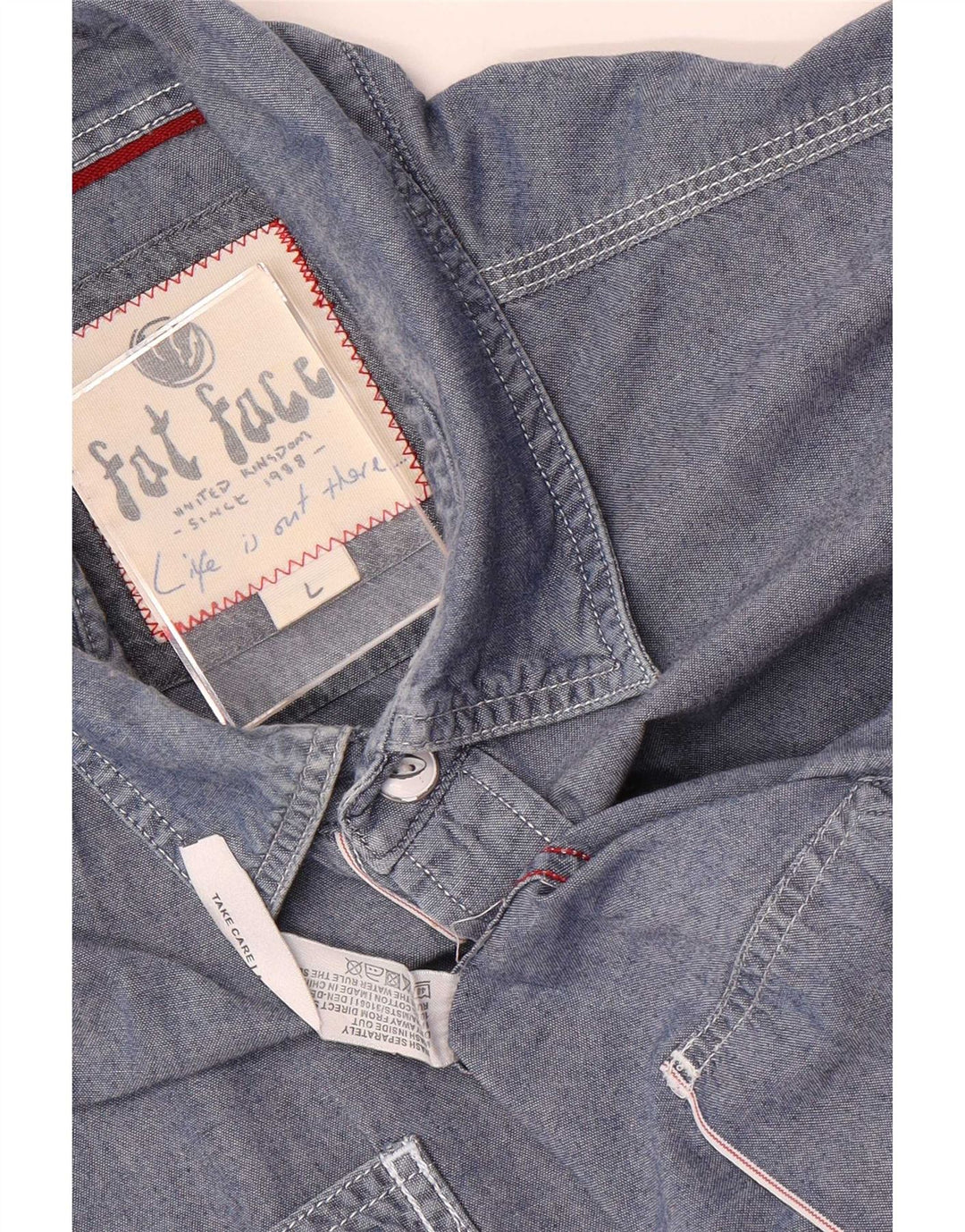 Chemise Homme Fat Face Large Bleu Coton